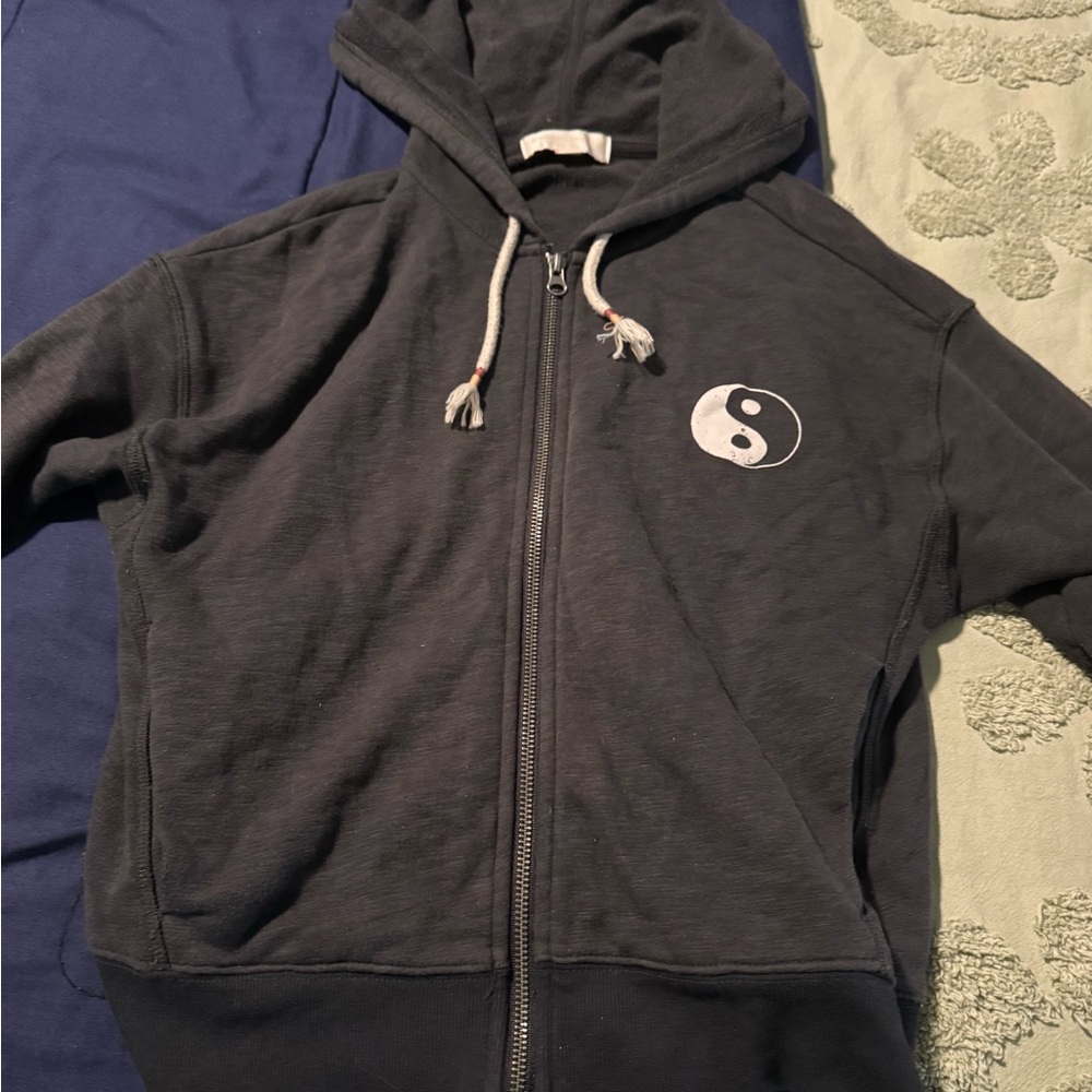 Spiritual Gangster Black Yin Yang Zip-Up Hoodie